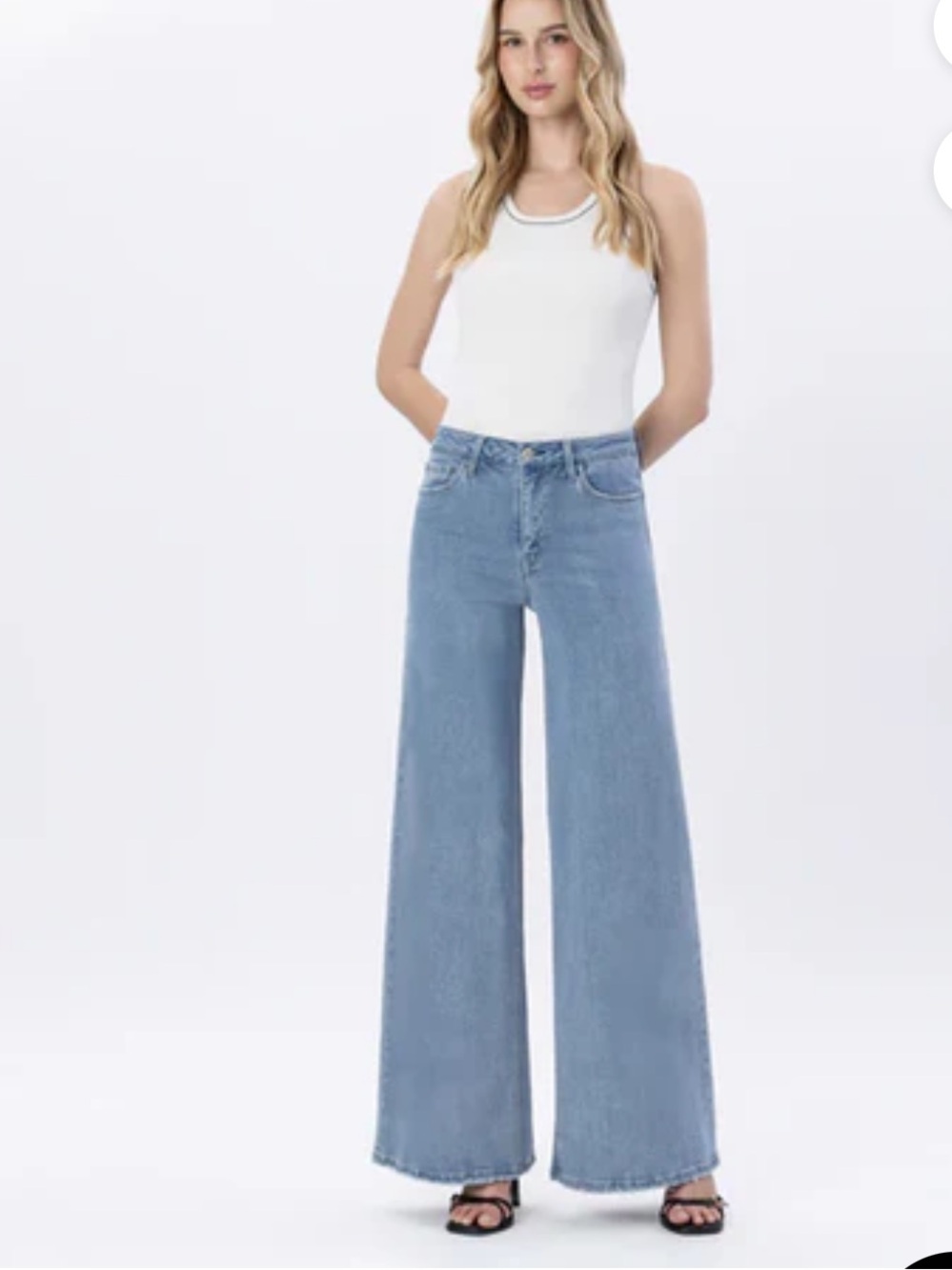 Vervet Jesse Palazzo Light Wash Jeans Size 29
